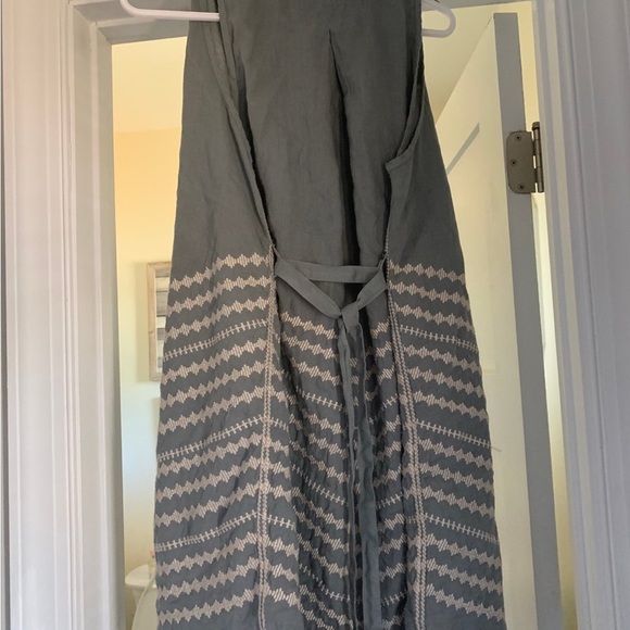 Johnny Was Duster Vest Womens M Gray Embroidered Linen Belted NEW with TAGS - Picture 6 of 8